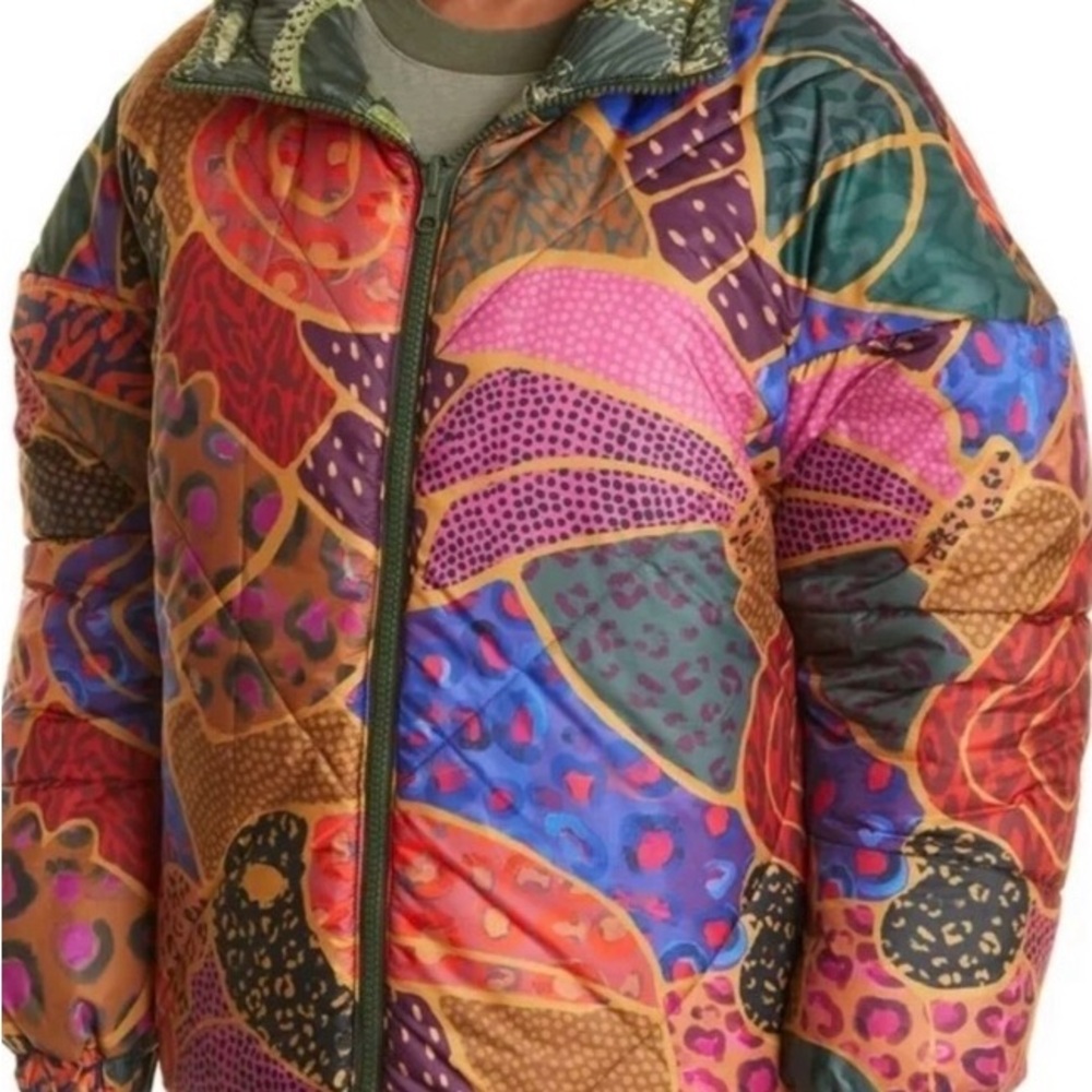 FARM Rio reversible jacket Cool Leopard green - Picture 3 of 16